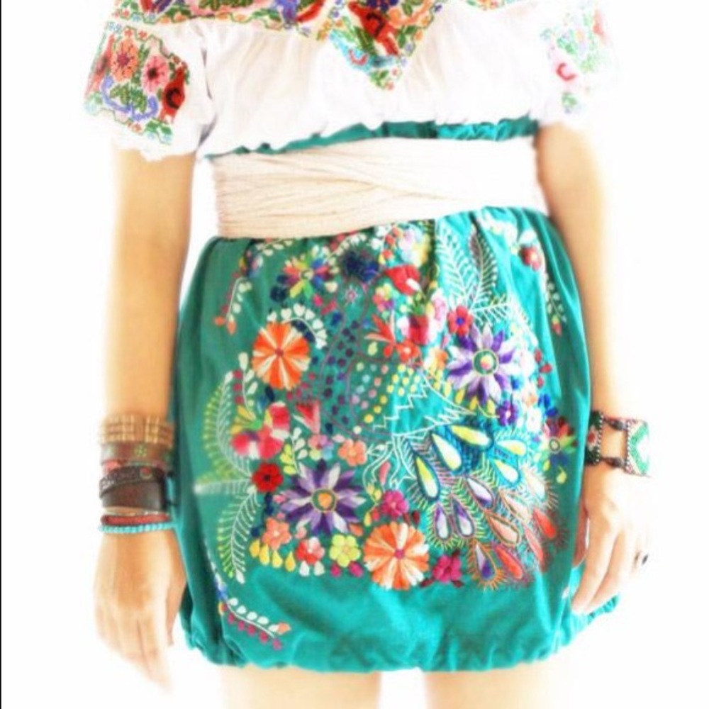 Mexican skirt embroidered